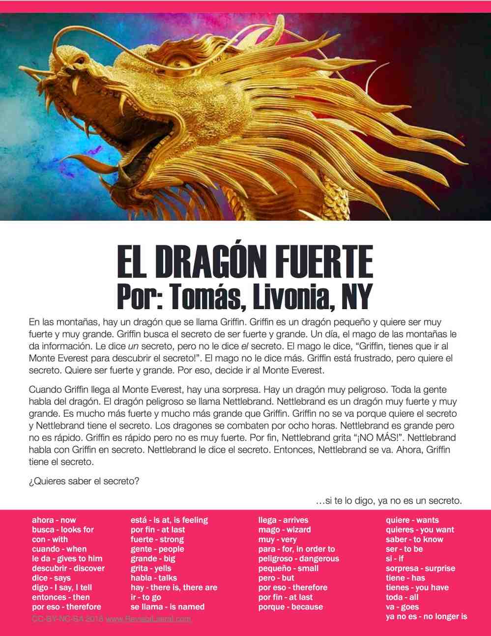 Revista Literal is a monthly FREE publication for Spanish learners. Students can submit short, original stories for publication!