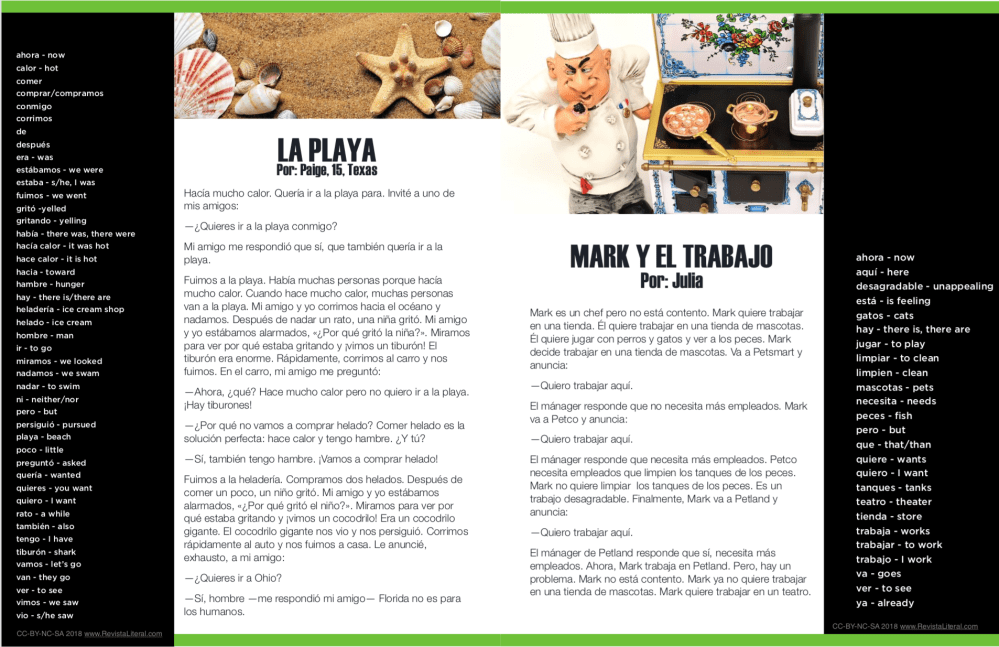 Revista Literal is a free e-zine for Spanish students, by Spanish students